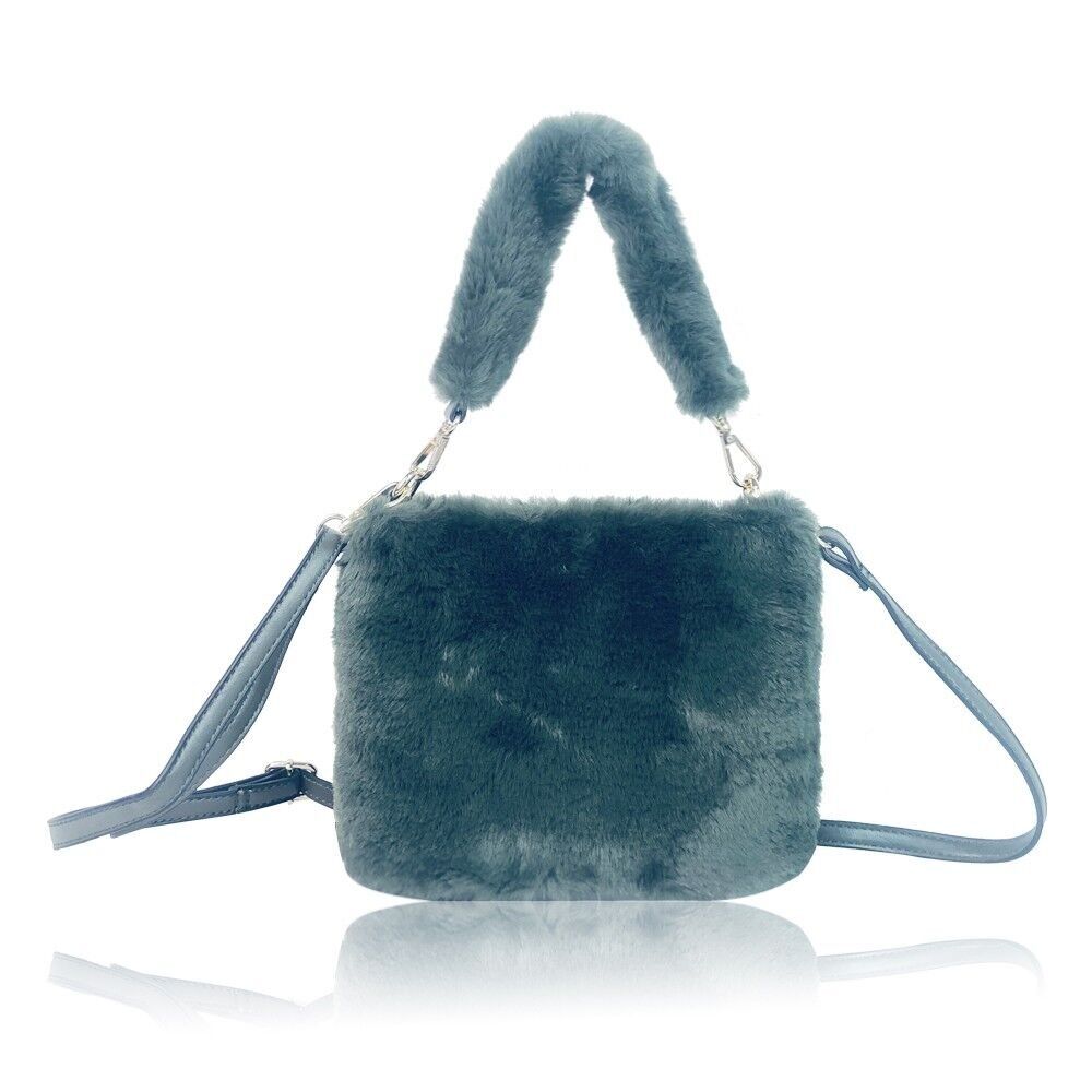 Flo Faux Fur Fashion Bag-Schwarz Grün