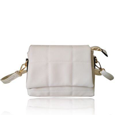 Penelope Large Quilted Shoulder Bag - Cream