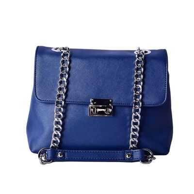Chain Trim Mini Cross Body Bag Blue