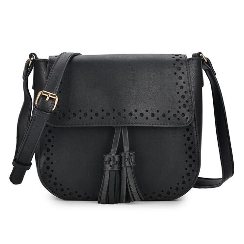 Winnie Tassel Cross Body Bag - Black