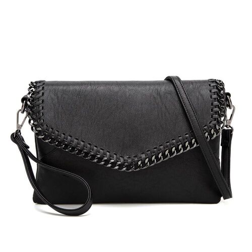 Lakota Chain Flap Cross Body Bag - Black