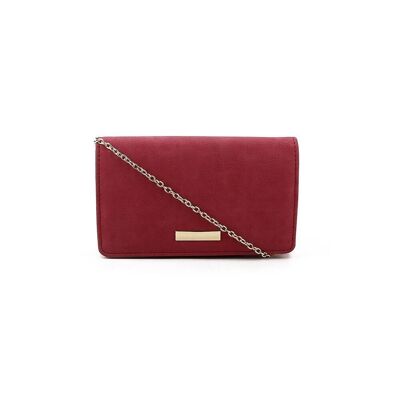 Erika Smooth Faux Suede Clutch - Red