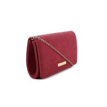 Pochette Erika en faux suède lisse - Fuschia 2