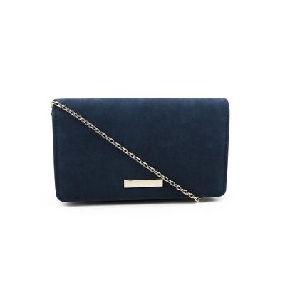 Smooth faux suede clutch Blue