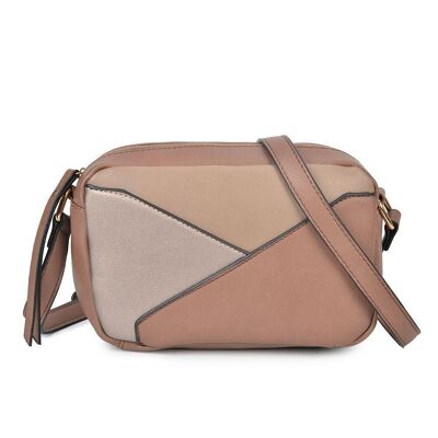 Faiza Multi Panel Crossbody Bag - Grey Taupe