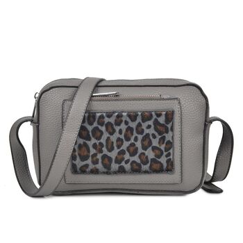 Sac à bandoulière Ula Leopard Pocket - Noir Gris 1