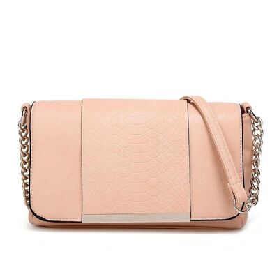 Vanit Snake Patch Cross Body Bag - Pink