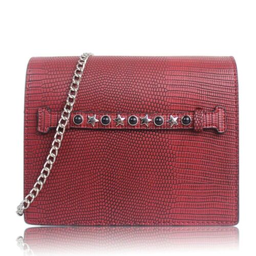 Rumer Star Strap Detail Cross Body Bag Red