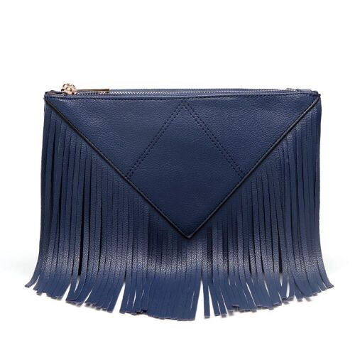 Caroline Fringe Detail Crossbody Bag - Navy Blue Navy Blue