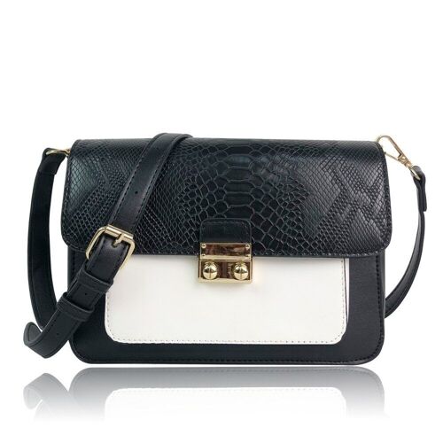 Multi Colour Panel Crossbody Bag - Black Black