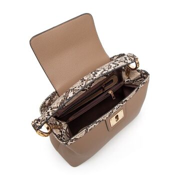 Sac fourre-tout Jasmine Snake Print Handle - Noir Carmel 6