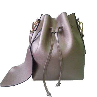 Borsa a secchiello Kaitlynn con coulisse - Bronzo