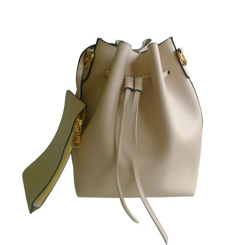 Kaitlynn Drawstring Bucket Bag - Nude