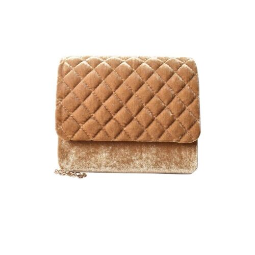Abella Quilted Crossbody Bag - Gold