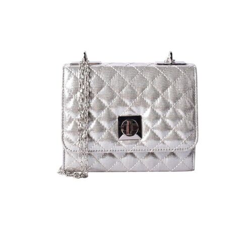 Cybelle Quilted Shimmer Crossbody Bag - Bronze Silver 1