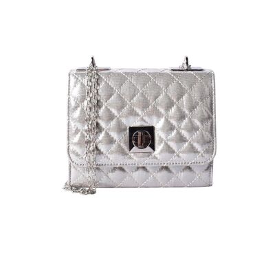 Cybelle Quilted Shimmer Crossbody Bag - Bronze Silber 1