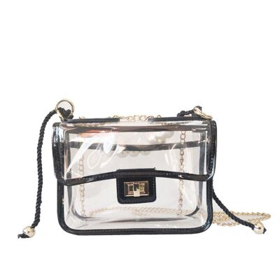 Transparent Turnlock Crossbody Bag