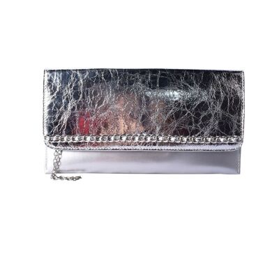 Bechet Flat Pouch Bag - Silver