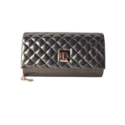 Eleanor Quilted Shimmer Crossbody Bag - Bronze