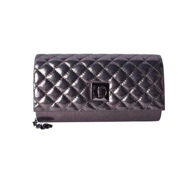 Eleanor Quilted Shimmer Crossbody Bag - Pewter
