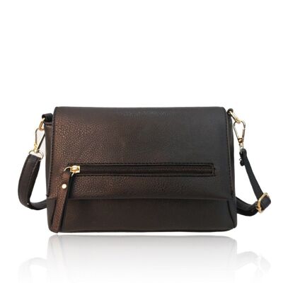Bolso Bandolera Tina De Piel Sintética - Negro