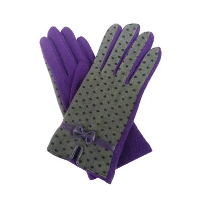 Handschuhe mit gepunktetem Muster - Lila Lila