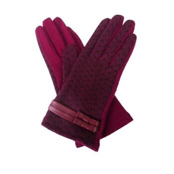 Gants Motif Chevron Rouge 2