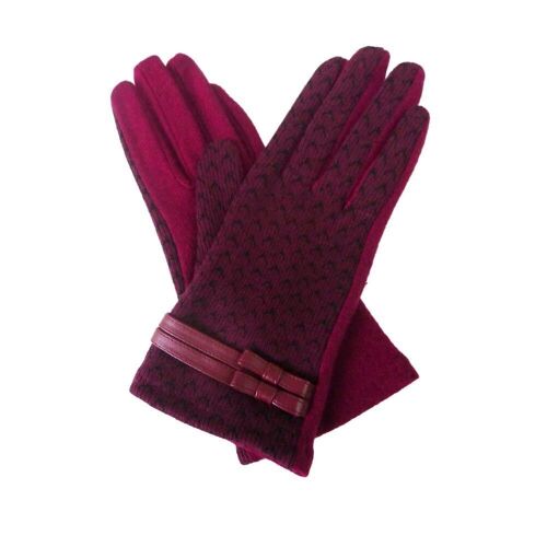 Chevron Pattern Gloves Red