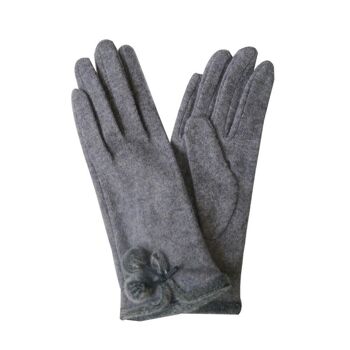 Gants d'hiver à revers à pompons Gris 5