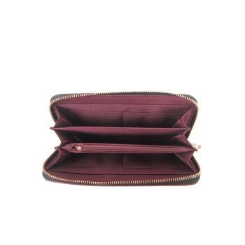 Portefeuille Long Zip Clouté Bordeaux 6