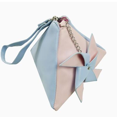 Pyramid Coin Purse Light Blue/Light Pink