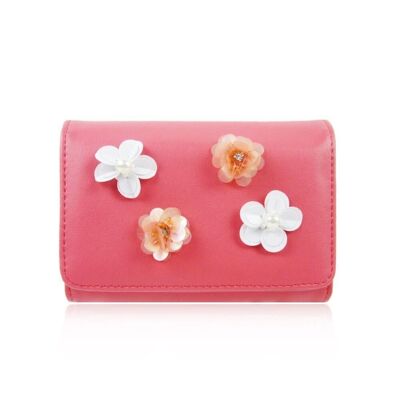 Porte-monnaie à fleurs Rylee - Rose