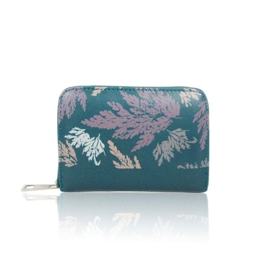 Kacey Leaf Pattern Purse Dark Green