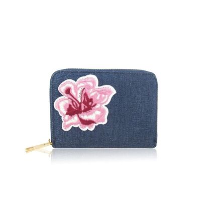 Monedero Flor Bryony Azul Oscuro