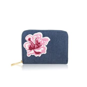 Porte-Monnaie Fleur Bryony Bleu Foncé 1