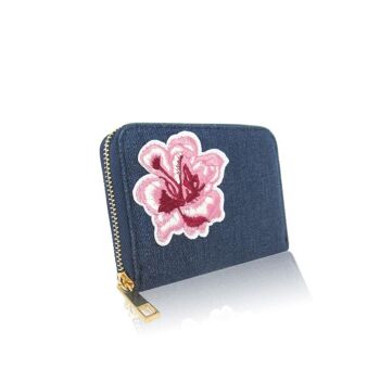 Porte-Monnaie Fleur Bryony Bleu Foncé 2