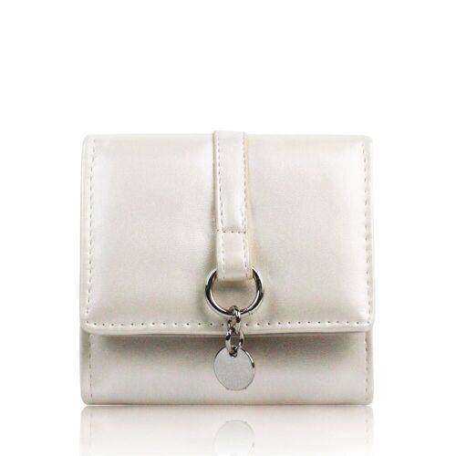 Esther Metal Ring Detail Small Purse Pearl White