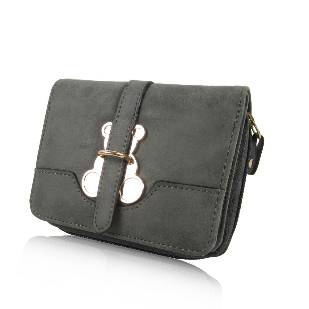 Portamonete corto Bear - Grigio