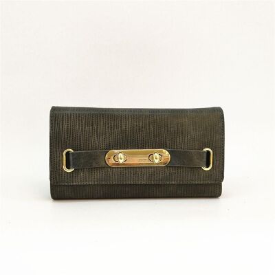 New Anneli Belt Faux Leather Purse Sophisticated Classic Wallet Noir