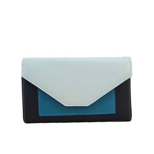 Edie Contrast Envelope Purse Light Blue