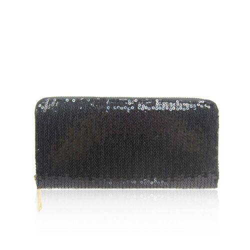 Sophie Sequin Purse Long Black