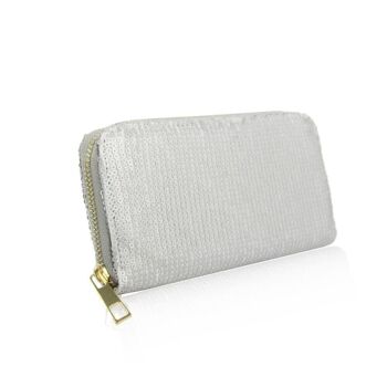 Porte Monnaie Sophie Sequins Long Argenté 2