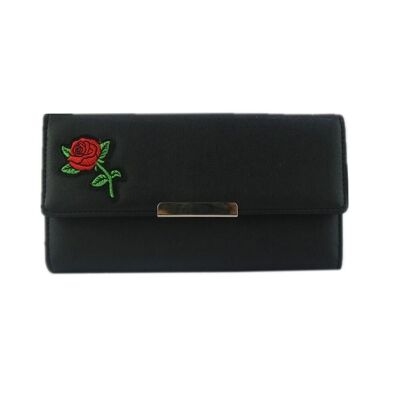 Porte-Monnaie Rose Safran Noir