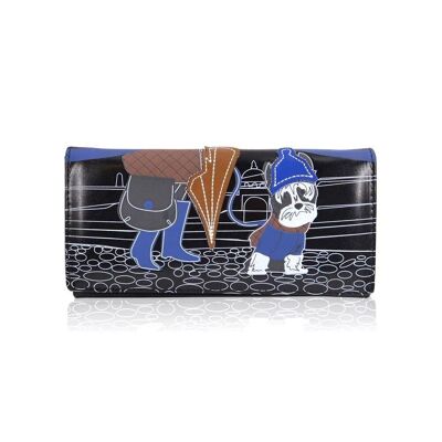 Monedero Largo Lady With Dog Cityscape Negro