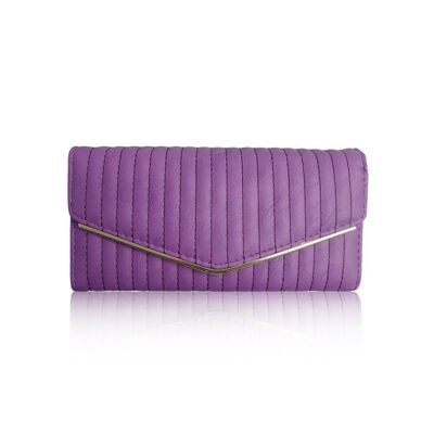 Stripe Stitched Purse Purple