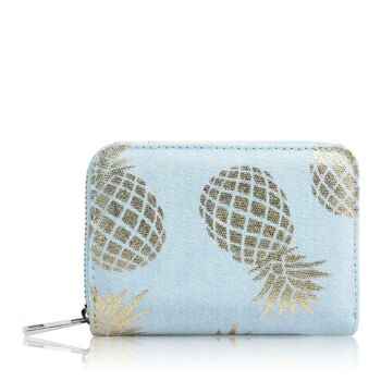 Porte-monnaie court Ananas - Bleu 1