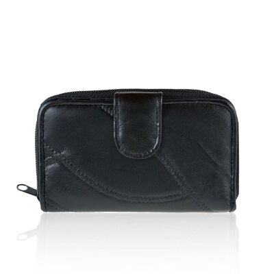 Natalie Real Leather Purse Black