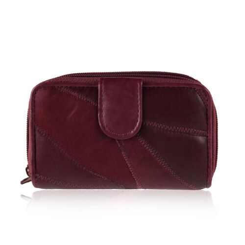 Natalie Real Leather Purse Burgundy