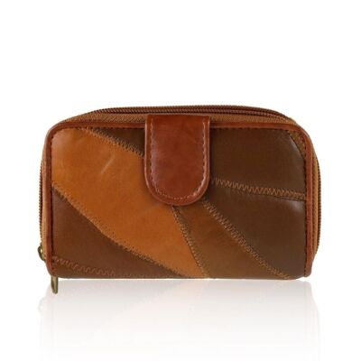 Natalie Real Leather Purse Brown