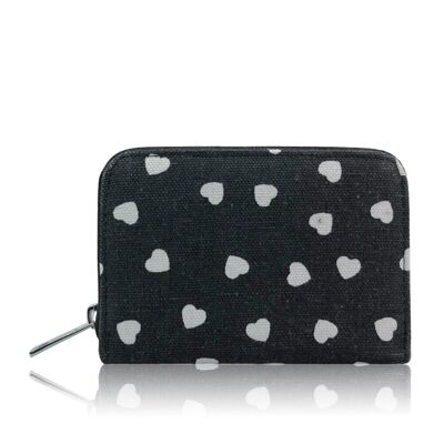 Heart Print Purse - Black